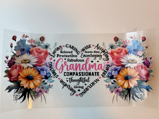 Grandma Floral 16oz UVDTF Wrap image 0