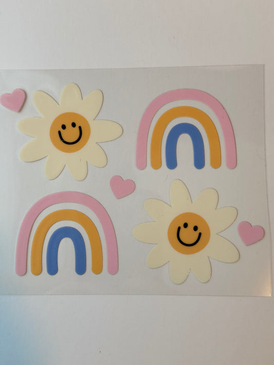 Rainbows & Flowers UVDTF Decal image 0