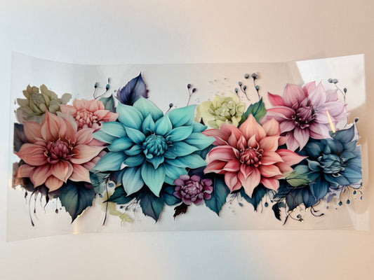 Watercolor Floral 16oz UVDTF Wrap image 0
