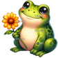 Frog holding a Sunflower image 0