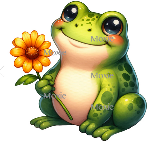 Frog holding a Sunflower image 0
