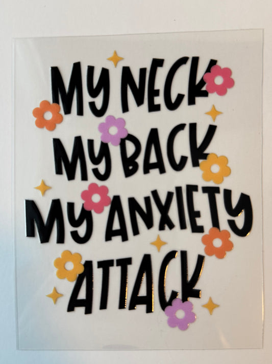 My Neck My Back UVDTF Decal image 0
