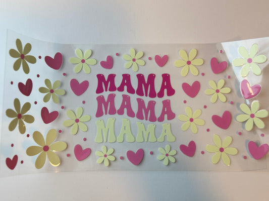 MAMA Flowers & Heart 16oz UVDTF Wrap image 0